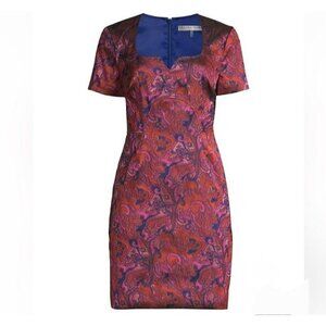 Trina Turk Multicolor Leigh Paisley‎ Sweetheart Neckline Sheath Dress Size 10